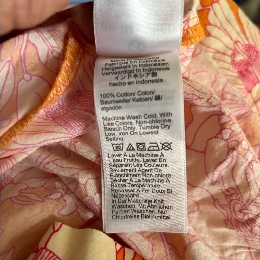 J. Crew Orange Floral Babydoll Spaghetti Strap Open Back MIDI Dress Size S - Picture 7 of 8